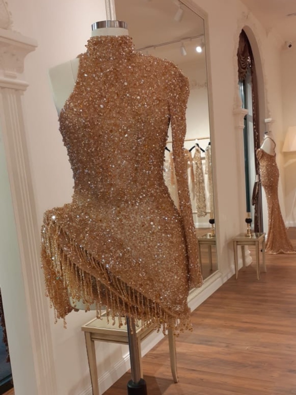 Albina Dyla Gold Dress